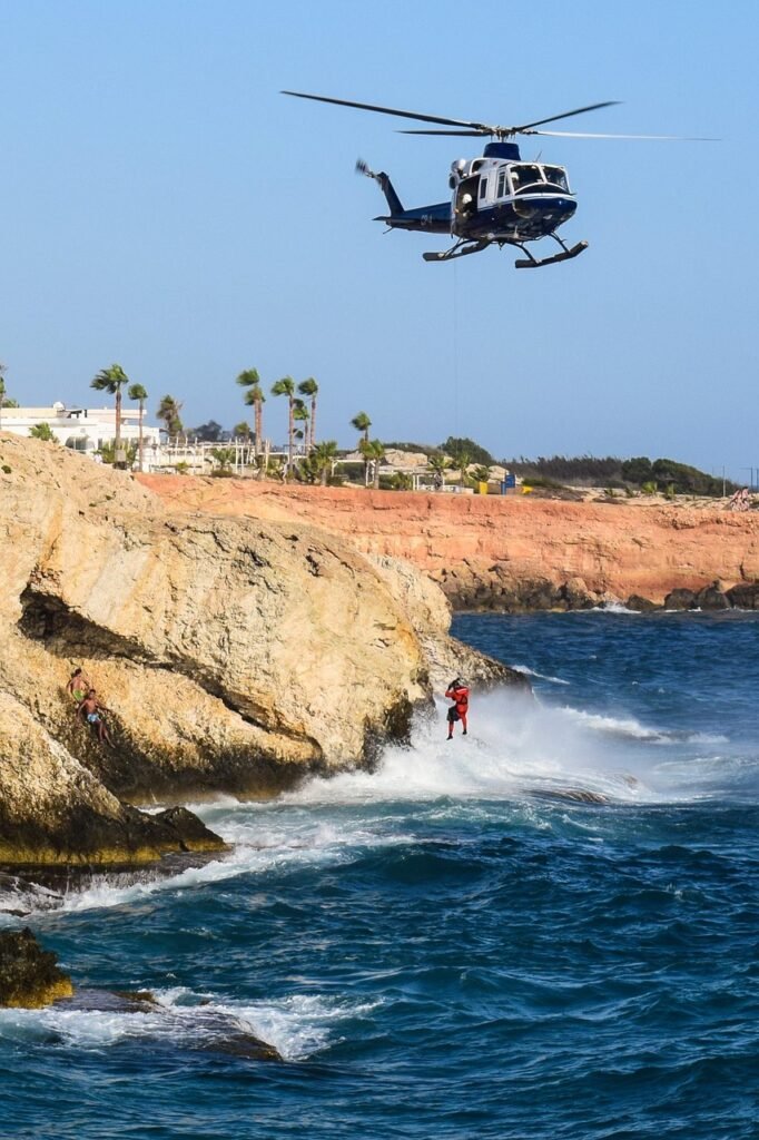 rescue operation, helicopter, rescue, flight, assistance, emergency, blue emergency